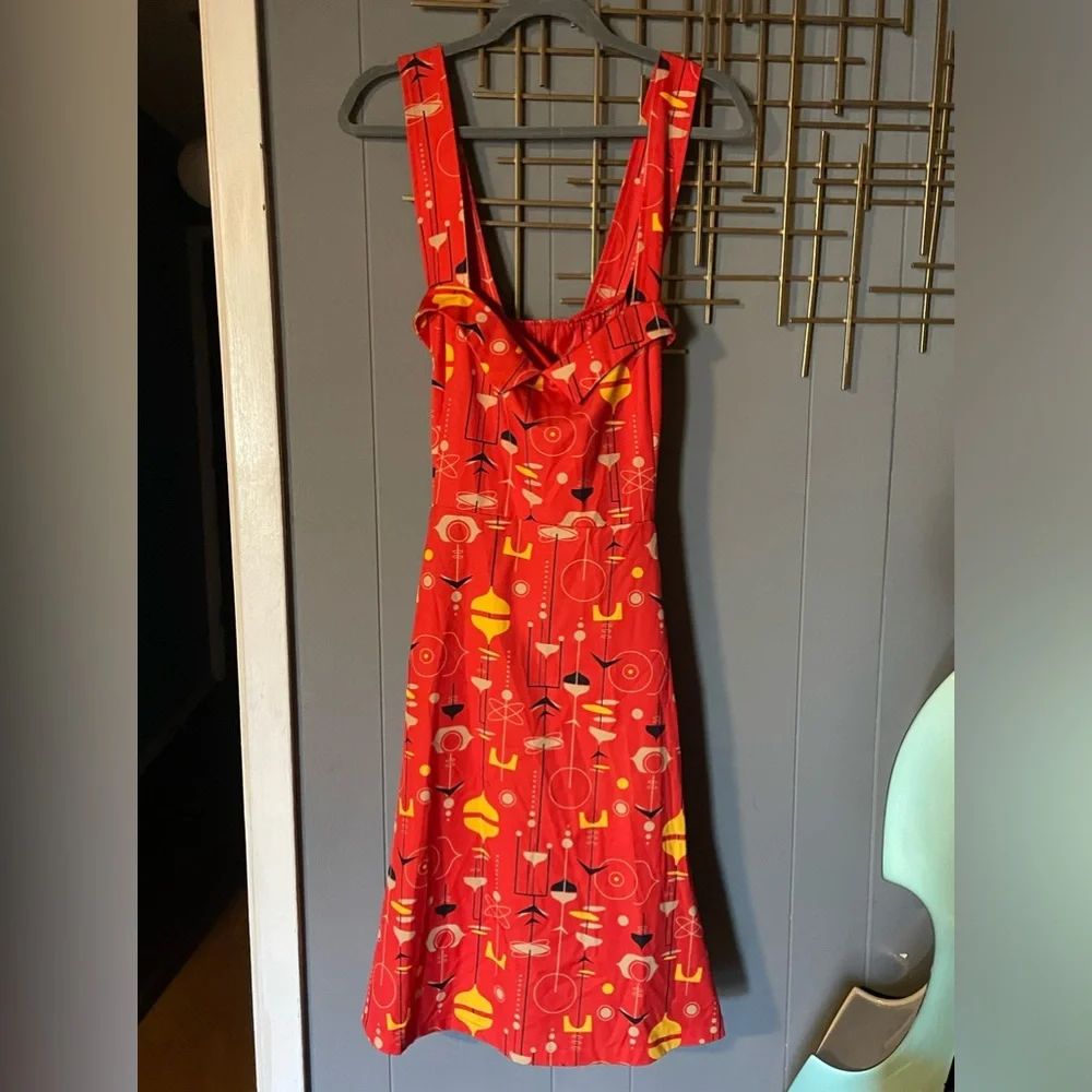 Sourpuss Mid Century Modern Print Swing Dress - Picture 2 of 3